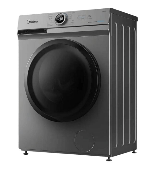 Midea Front Load Washing Machine - 15 Programs - Front Load - 7 kg - Inverter - 1400 RPM - Steam - Digital Display - Silver - MF100W70BTT