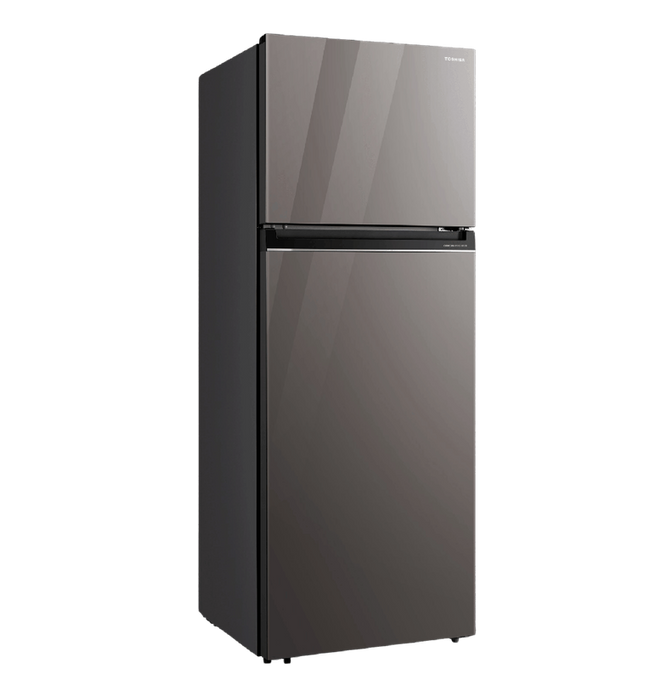 Toshiba Midea Top Freezer Refrigerator - No Frost - Inverter - 450 Liter - 2 Doors - Silver Glass - RT624WEPGN72