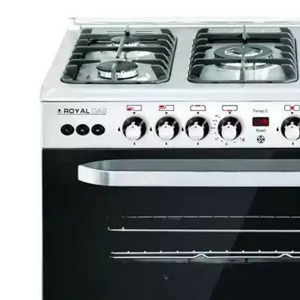بوتجاز رويال جاز ماستر شيف سينسور 60×80 سم - 5 شعلات - غاز - امان كامل - كاست- مروحة - شاشة  ديجيتال - أستانلس ستيل - R290