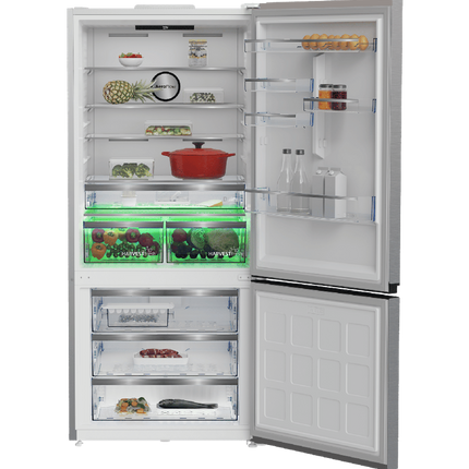 Beko Bottom Freezer Refrigerator - 570 Liter - 2 Doors - Frost-Free - Digital Display - Stainless Steel- RCNE690E20DZXP