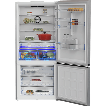 Beko Bottom Freezer Refrigerator - 570 Liter - 2 Doors - Frost-Free - Digital Display - Stainless Steel- RCNE690E20DZXP