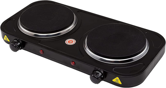 Sokany Electric Flat Hob - 2000 Watts - 2 Burners - Black SK5107