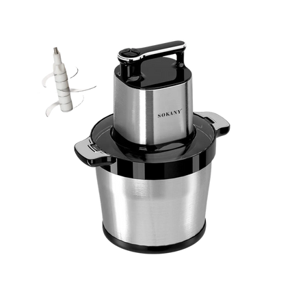 Sokany Kibbeh Maker - 8 Liter- 1800 Watts -3 speeds - +1 Blade - Black/ Silver -SK7088