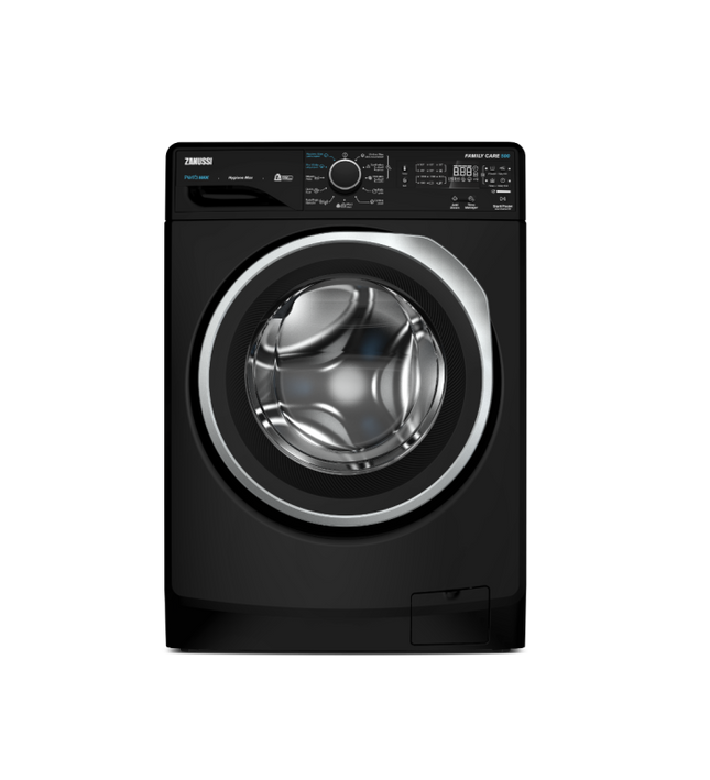 Zanussi Front Load Washing Machine - 8 kg - 18 Programs - 1200 RPM - Digital Display - Steam - Black -TC4F8240BX5