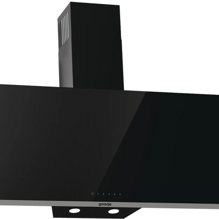 Gorenje Built-in Decorative Cooker Hood 60x90 cm - 3 Speeds - Black Glass - WHI944EB