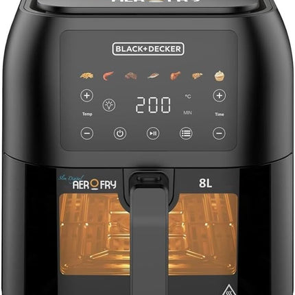Black + Decker Digital Air Fryer , 8 Liter , 1700 Watt Black - SAF80W-B5