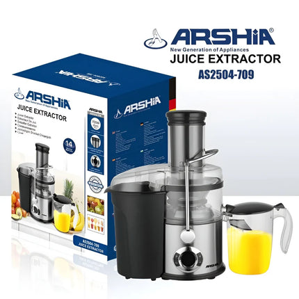 Arshia Juicer 700W Stainless Steel – AS2504-709 – Fruit & Vegetable Juicer
