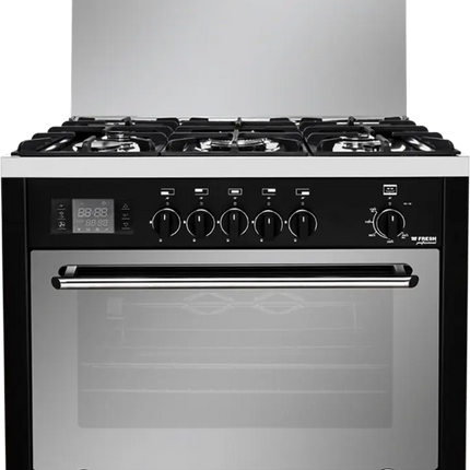 Fresh Cooker Professional Style 5 Burners 60×90 cm Digital Full Safety - Black × Silver