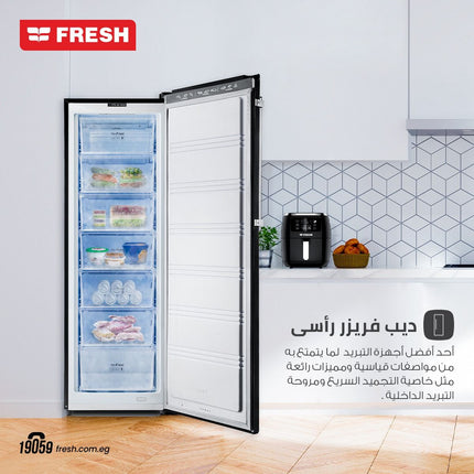 فريزر فريش رأسي FNU-LR250S ،5 أدراج فضي - يد داخلية 