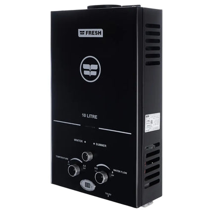 Fresh Gas Water Heater, 10 Liters - Black