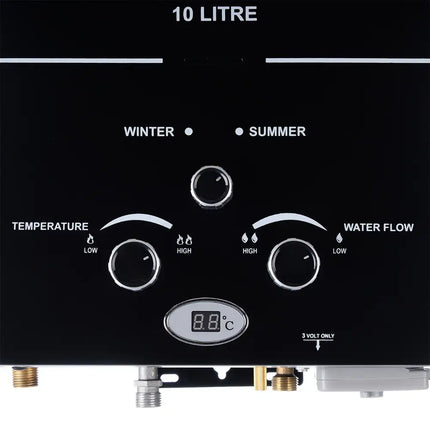 Fresh Gas Water Heater, 10 Liters - Black