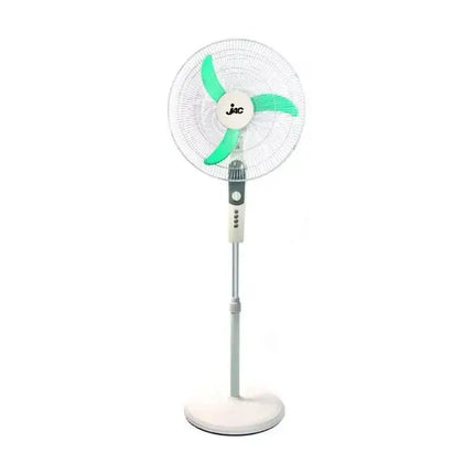 JAC NGSF18EG2 Stand Fan, 18 Inch, 3 Blades, 3 Speeds - White Green