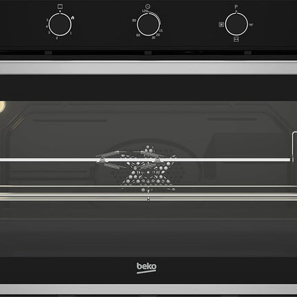 Beko Built-in Oven, 90 cm, 96 L, Gas, Full Safety, 2 Fans, Grill, Black, BBWHT12106BS