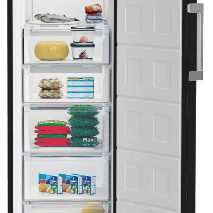 Beko Upright Deep Freezer 6 Drawers B3RFNE274B Turkish No Frost Digital - Black