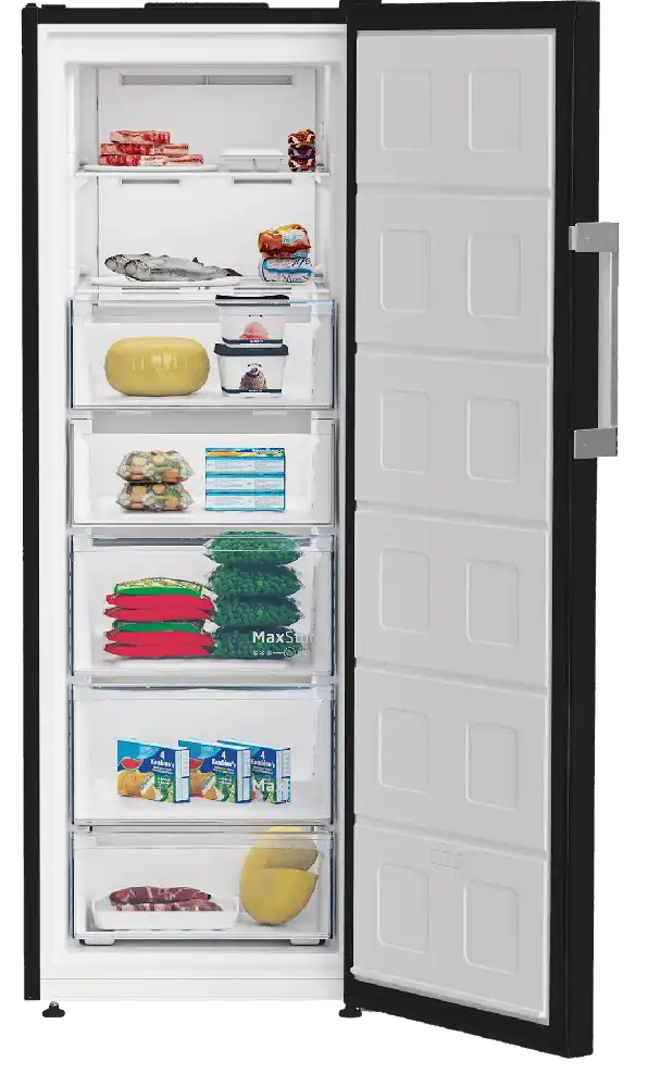 Beko Upright Deep Freezer 6 Drawers B3RFNE274B Turkish No Frost Digital - Black