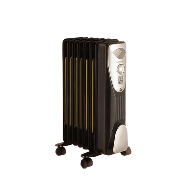 Jac NGH-327B Oil Heater, 7 Fins, 1200 Watt - Black