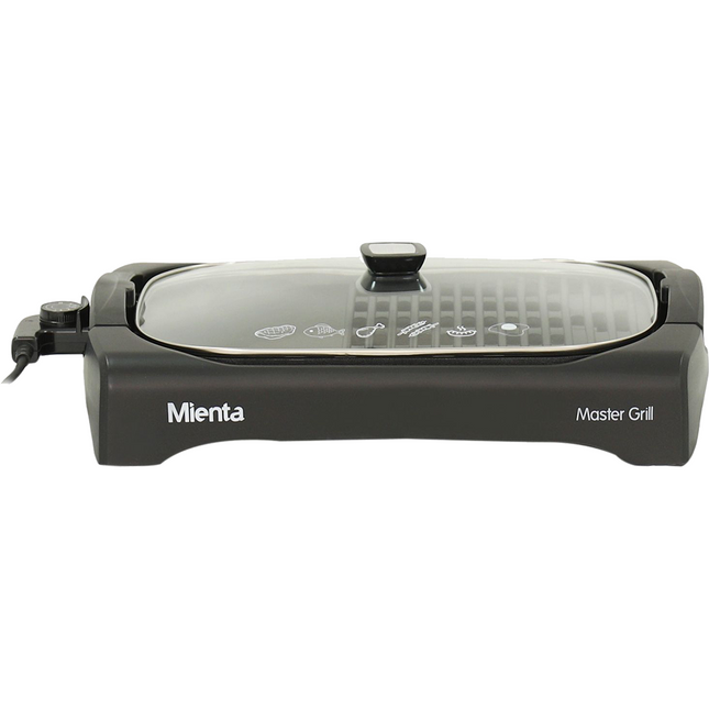 Mienta Electric Grill with Glass Lid - 2200 Watts - Black HG34109A