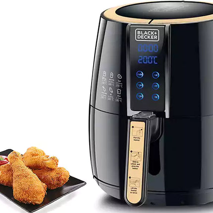 Black & Decker Aerofry Air fryer 1500 Watt, 4 Liters, Digital Display, Black AF400