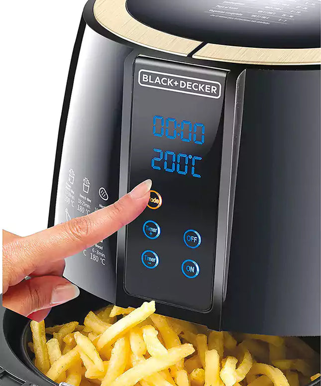 Black & Decker Aerofry Air fryer 1500 Watt, 4 Liters, Digital Display, Black AF400