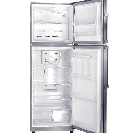 ثلاجة الكتروستار ماچيستا - فريزر علوي -338 لتر- نو فروست-2 باب- أرفف زجاج - فضي-magesta NF