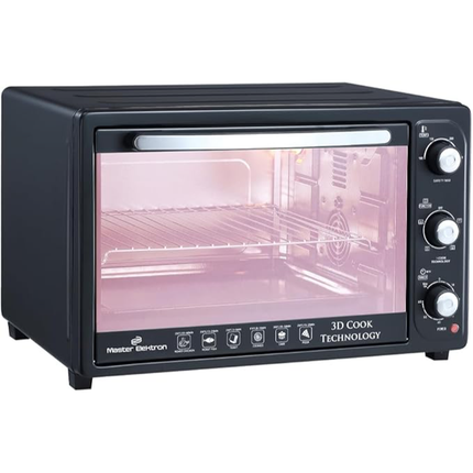 Master Elektron 48L Electric Oven - 2500W - Grill - Fan - Black ME-T48LB