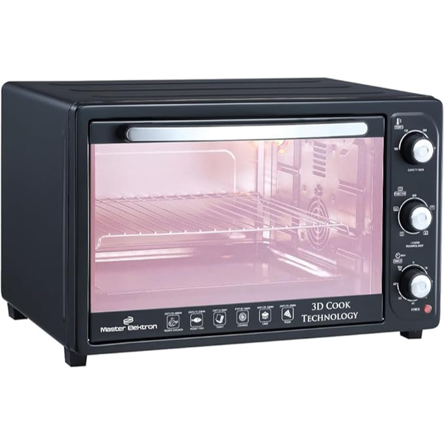 Master Elektron 48L Electric Oven - 2500W - Grill - Fan - Black ME-T48LB
