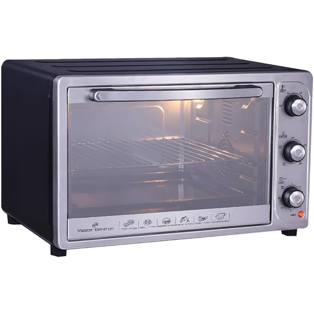 Master Elektron 48L Electric Oven - 2500W - Grill - Fan - Silver ME-T48LS