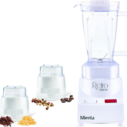 Mienta Electric Blender - 500 Watts - 1 Liter - Grinder - White- BL721