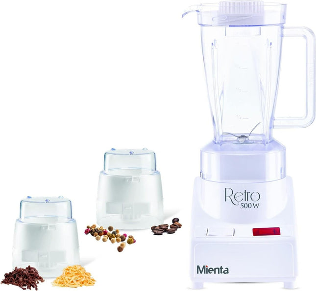 Mienta Electric Blender - 500 Watts - 1 Liter - Grinder - White- BL721