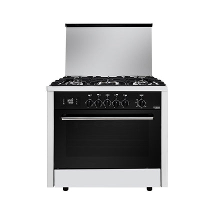 Fresh Professional Control Gas Cooker 60 x 90 cm - 5 Gas Burners - Full Safety - Self Ignition - Fan - Grill - Digital Display - Stainless Steel CD8130