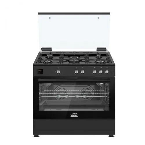 SIMFER Cooker 90*60 cm 5 Sabaf Burners Black Color FS9060BLGI-03