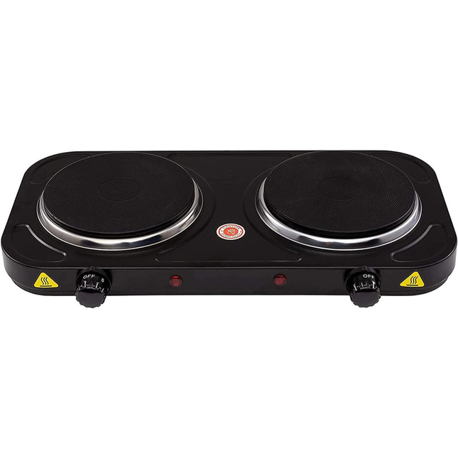 Sokany Electric Flat Hob - 2000 Watts - 2 Burners - Black SK5107