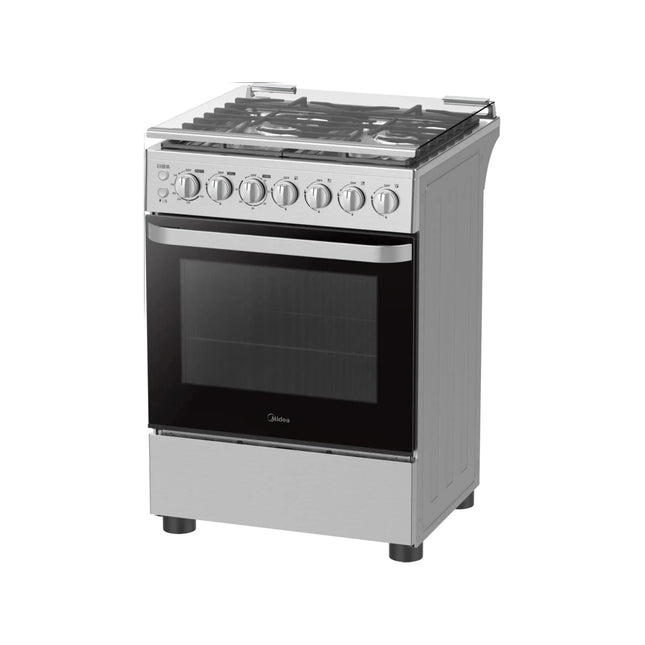 Midea Gas Cooker, 4 Burners, 60 cm, Silver - MFO-MG24TE(SS)VT