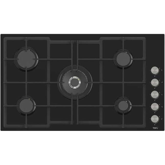 Teva Built In Gas Flat, 90 cm, 5 Burners, Black, ED225