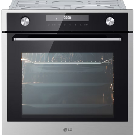 LG Built-In Electric Oven 60cm 72L WSEZM7225S2 - Digital with Safety, Fan & Grill - Black × Stainless Steel