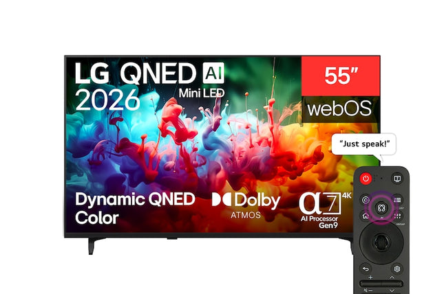 تلفزيون ال جي كيو ان اي دي الذكي 4K بالذكاء الاصطناعي ميني ال اي دي QNED72 بحجم 55 بوصة 2026