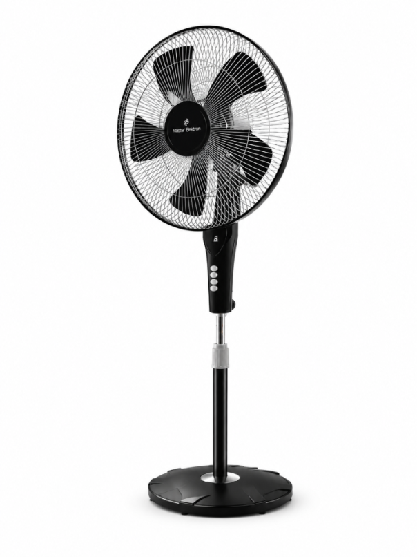 Master Elektron Stand Fan - 18 Inch - 5 Blades - 3 Speeds - Black -ME SUMMER TIME  -Apache