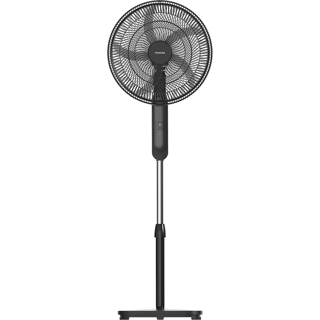 Toshiba Stand Fan Model F-ASE50EG(K) 18-Inch Size 5 Plastic Blades Digital Display - Black